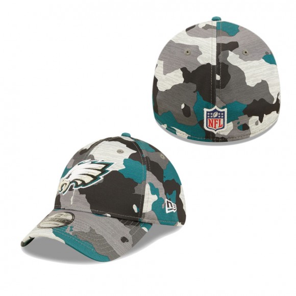 Men's Philadelphia Eagles Camo 2022 NFL Training Camp Official 39THIRTY Flex Hat