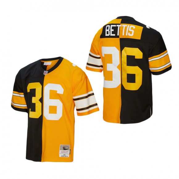 Men's Pittsburgh Steelers Jerome Bettis Mitchell & Ness Black Gold 1996 Split Legacy Replica Jersey