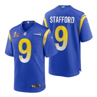 Los Angeles Rams Matthew Stafford Royal Super Bowl LVI Bound Patch Game Jersey