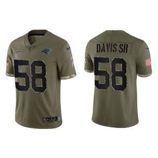 Thomas Davis Sr Carolina Panthers Olive 2022 Salute To Service Limited Jersey