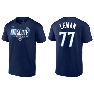 Men's Titans Taylor Lewan Navy 2021 AFC South Division Champions Blocked Favorite T-Shirt