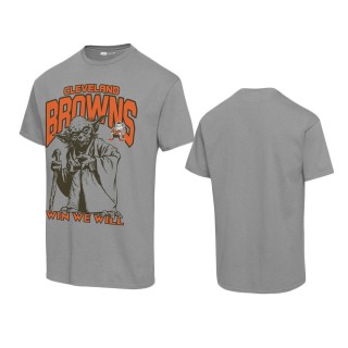 Unisex Cleveland Browns Graphite Disney Star Wars Yoda Win We Will T-Shirt