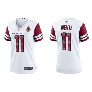 Carson Wentz Women's Washington Commanders White 90th Anniversary Game Jersey