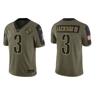 Men's Washington Commanders William Jackson III Olive Salute to Service Jersey