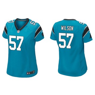 Women's Carolina Panthers Damien Wilson Blue Game Jersey