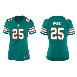 Women's Dolphins Jaylen Wright Aqua Throwback Game Jersey