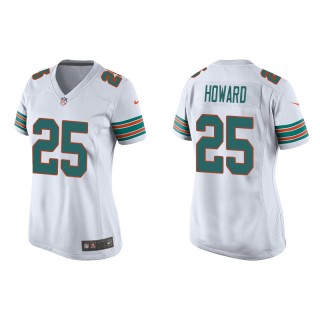 Women's Xavien Howard Dolphins White Throwback Game Jersey