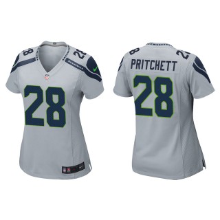 Women's Seahawks Nehemiah Pritchett Gray Game Jersey