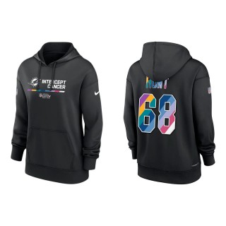 Women's Robert Hunt Miami Dolphins Black 2022 NFL Crucial Catch Therma Performance Pullover Hoodie