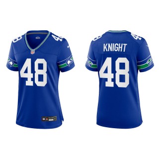 Women's Seahawks Tyrice Knight Royal Throwback Game Jersey