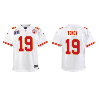 Youth Chiefs Kadarius Toney White Super Bowl LVIII Game Jersey