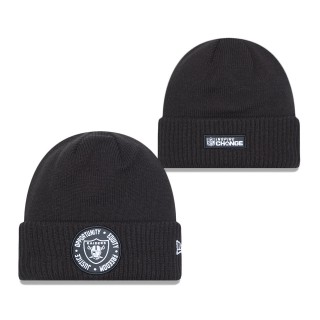 Youth Las Vegas Raiders Black 2022 Inspire Change Cuffed Knit Hat