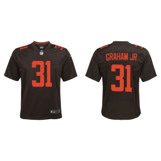 Youth Cleveland Browns Thomas Graham Jr. Brown Alternate Game Jersey