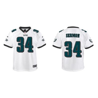 Youth Philadelphia Eagles Trey Sermon White Game Jersey